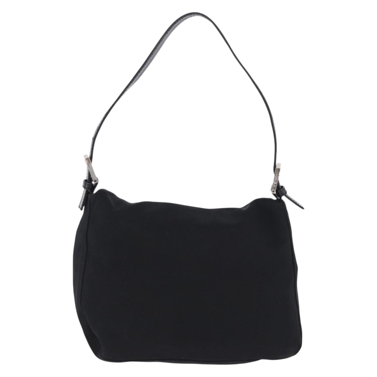 Borsa a tracolla FENDI Mamma Baguette in jersey di cotone, nera e argento, autentica 193880 image 3