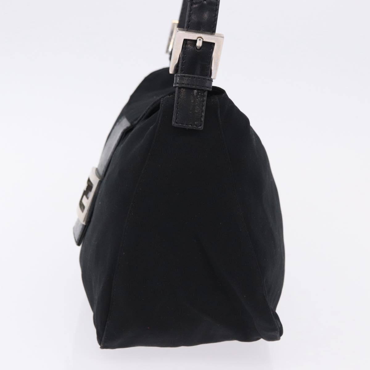 Borsa a tracolla FENDI Mamma Baguette in jersey di cotone, nera e argento, autentica 193880 image 4