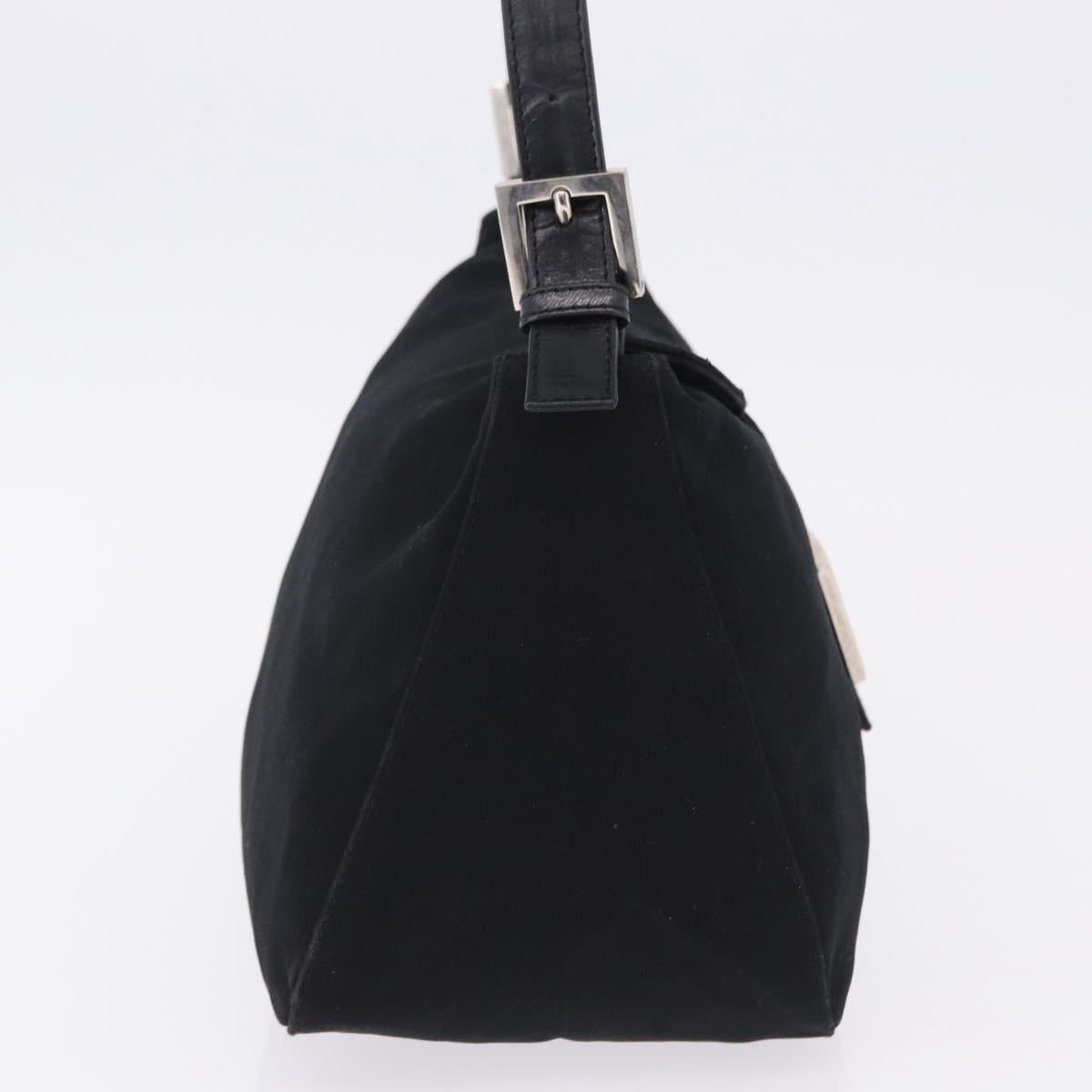 Borsa a tracolla FENDI Mamma Baguette in jersey di cotone, nera e argento, autentica 193880 image 5