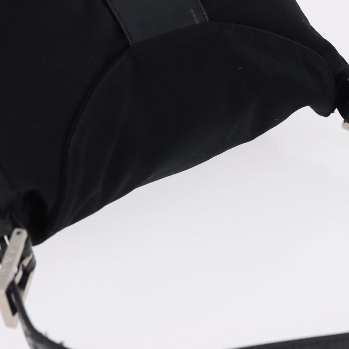 Borsa a tracolla FENDI Mamma Baguette in jersey di cotone, nera e argento, autentica 193880 image 6