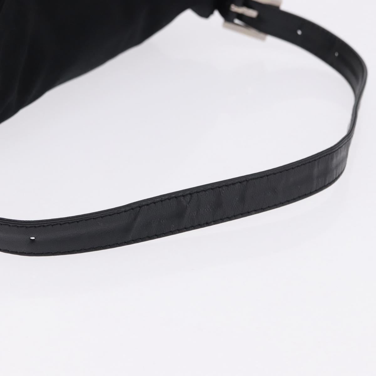 Borsa a tracolla FENDI Mamma Baguette in jersey di cotone, nera e argento, autentica 193880 image 7