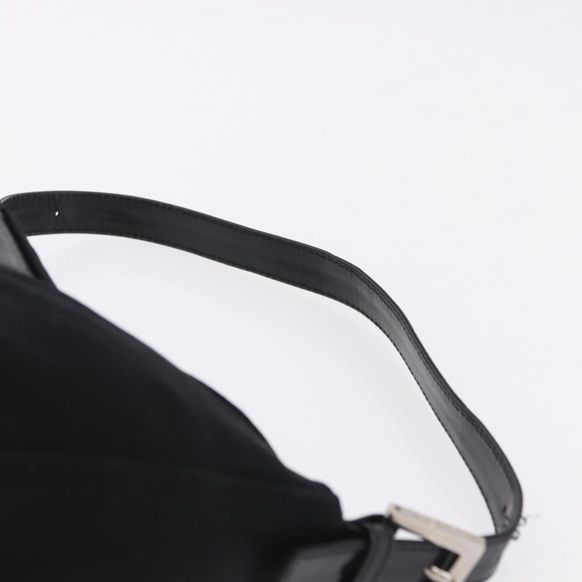 Borsa a tracolla FENDI Mamma Baguette in jersey di cotone, nera e argento, autentica 193880 image 8