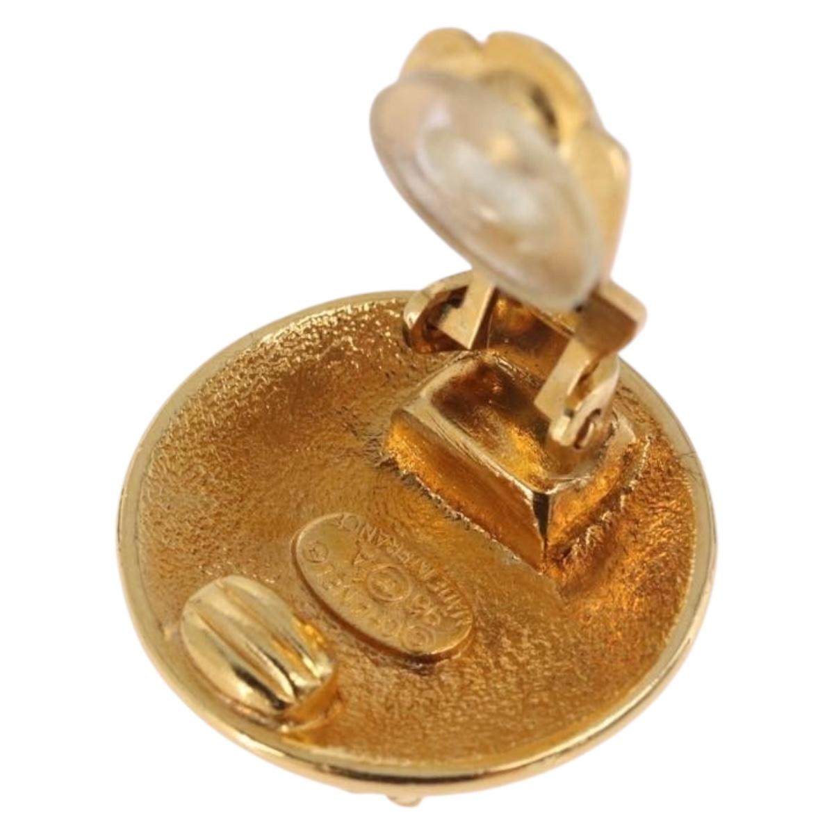 CHANEL COCO Mark Earring Metal Gold Tone CC Auth 193928V - Jerrillo image 10