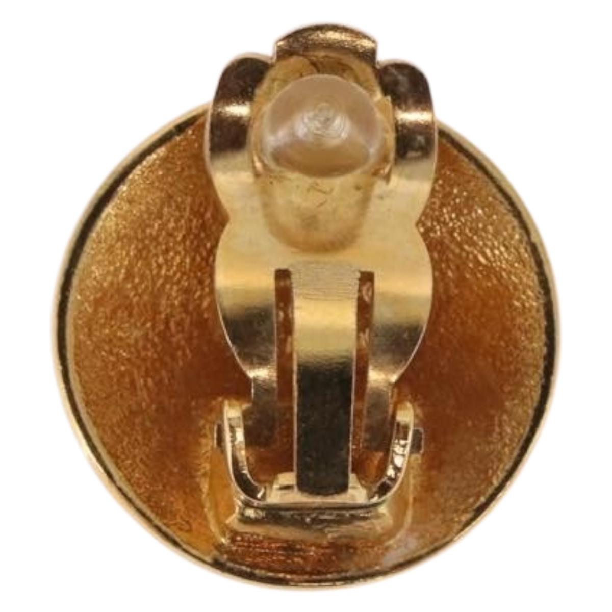 CHANEL COCO Mark Earring Metal Gold Tone CC Auth 193928V - Jerrillo image 4