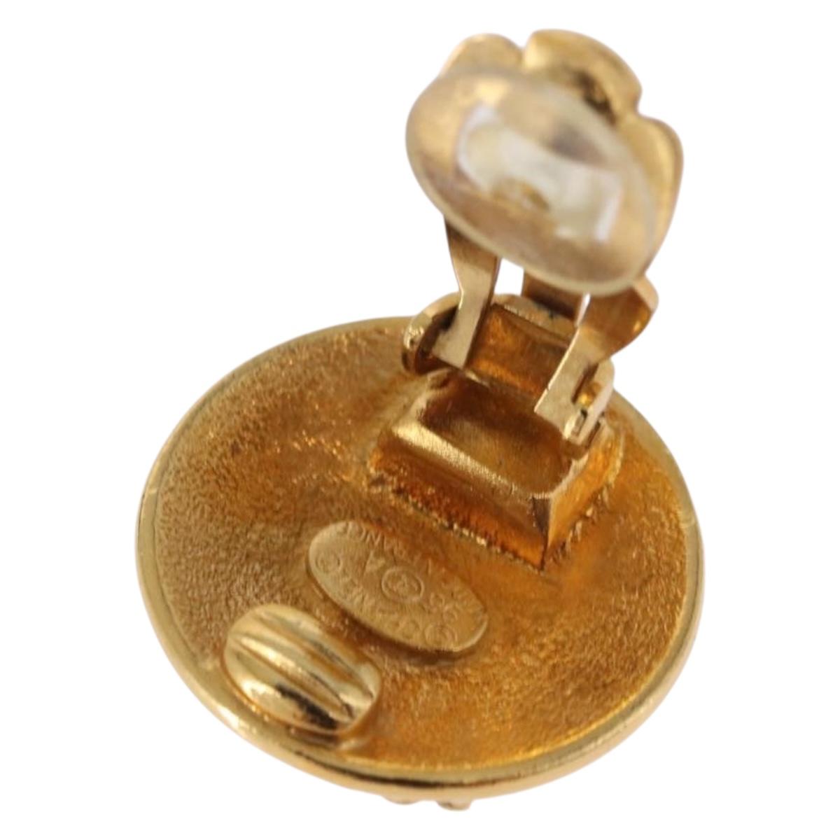 CHANEL COCO Mark Earring Metal Gold Tone CC Auth 193928V - Jerrillo image 5