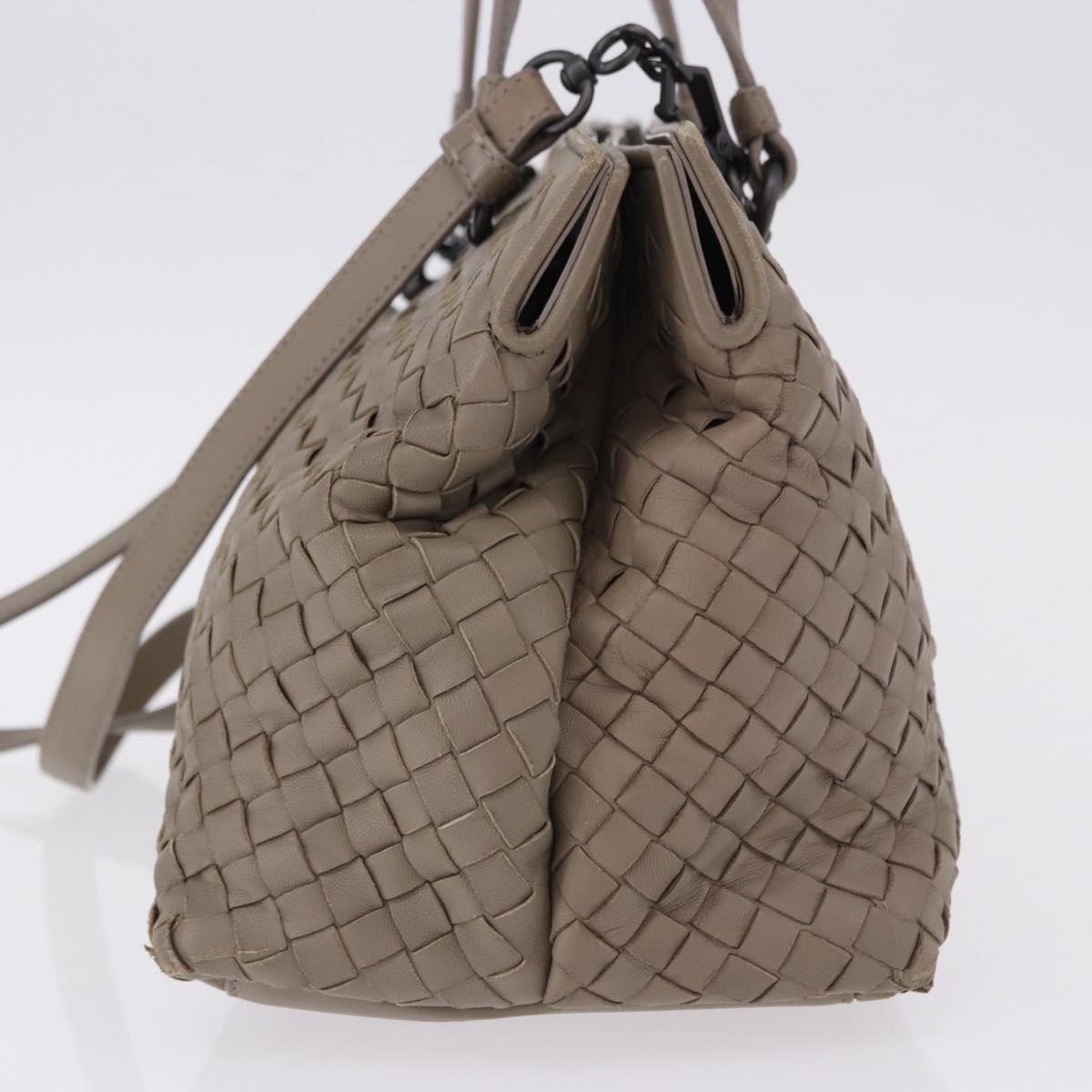 BOTTEGA VENETA INTRECCIATO Hand Bag Leather 2way Gray Auth 193957 - Jerrillo image 3