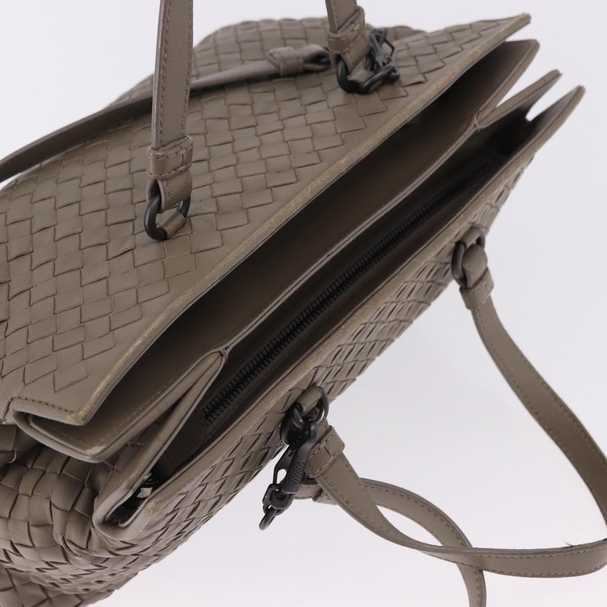BOTTEGA VENETA INTRECCIATO Hand Bag Leather 2way Gray Auth 193957 - Jerrillo image 6