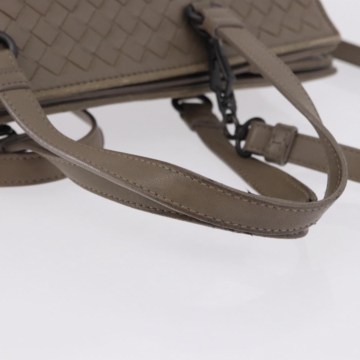 BOTTEGA VENETA INTRECCIATO Hand Bag Leather 2way Gray Auth 193957 - Jerrillo image 7