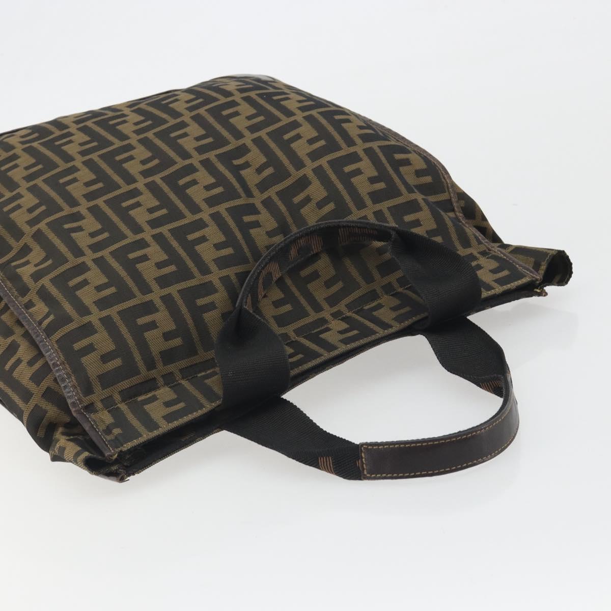 FENDI Zucca Canvas Hand Bag Brown Auth 194169 - Jerrillo image 6