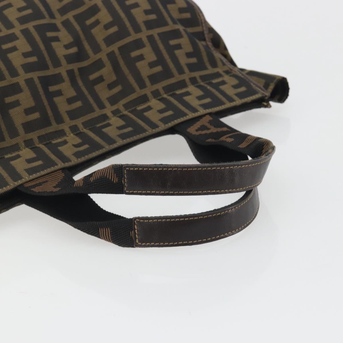 FENDI Zucca Canvas Hand Bag Brown Auth 194169 - Jerrillo image 7