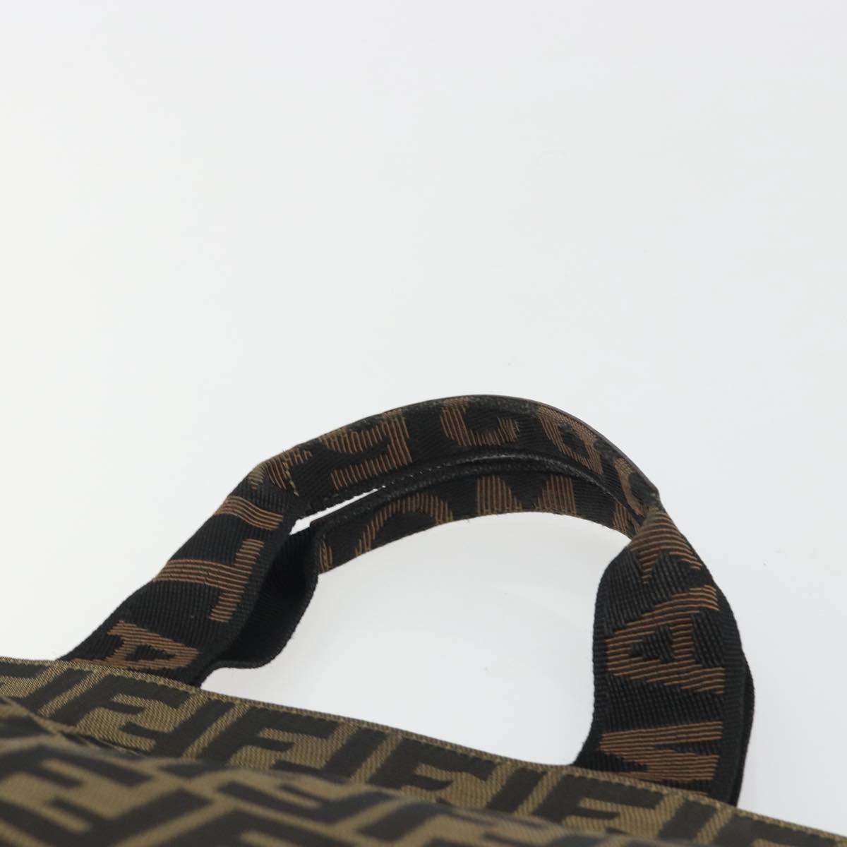 FENDI Zucca Canvas Hand Bag Brown Auth 194169 - Jerrillo image 8