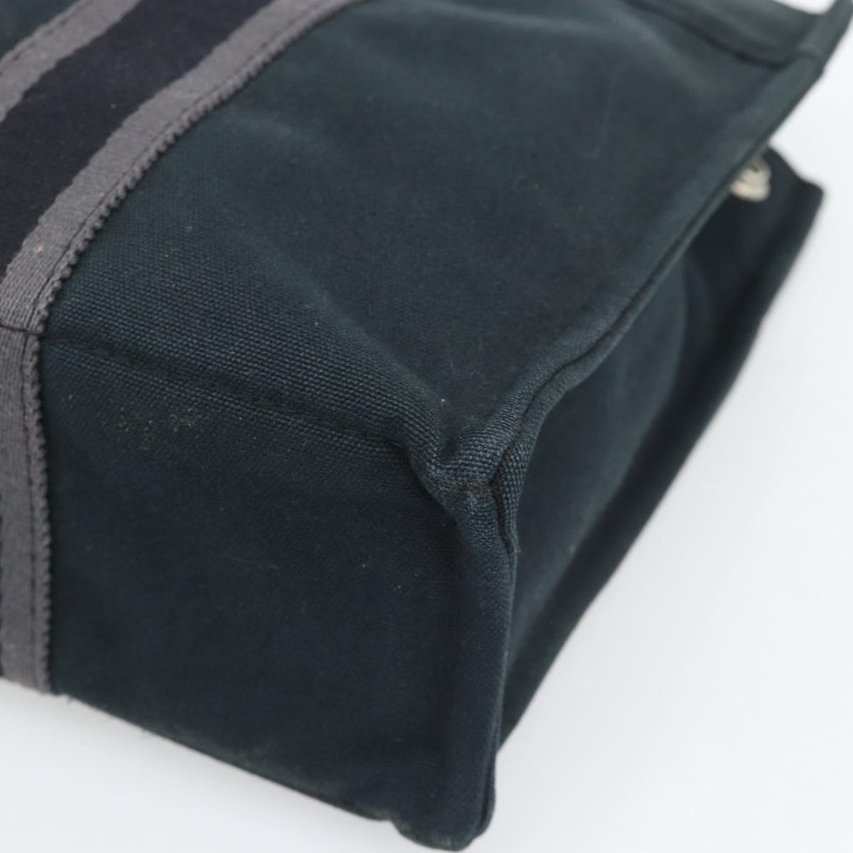 HERMES Fourre Tout PM Hand Bag Canvas Black Silver Auth 194555A - Jerrillo image 8