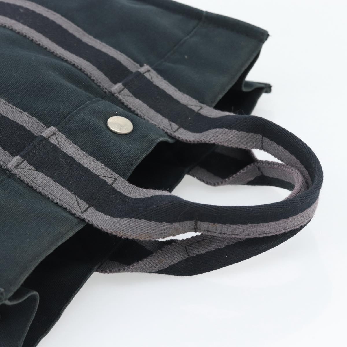 HERMES Fourre Tout PM Hand Bag Canvas Black Silver Auth 194555A - Jerrillo image 7