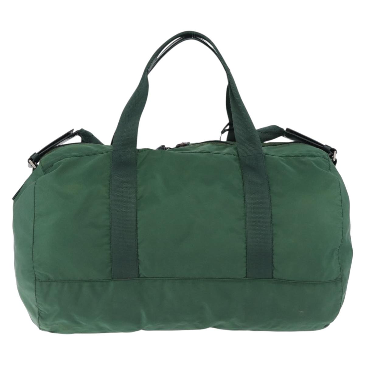 PRADA Boston Bag Nylon 2way Green Silver Auth 194594 - Jerrillo image 3