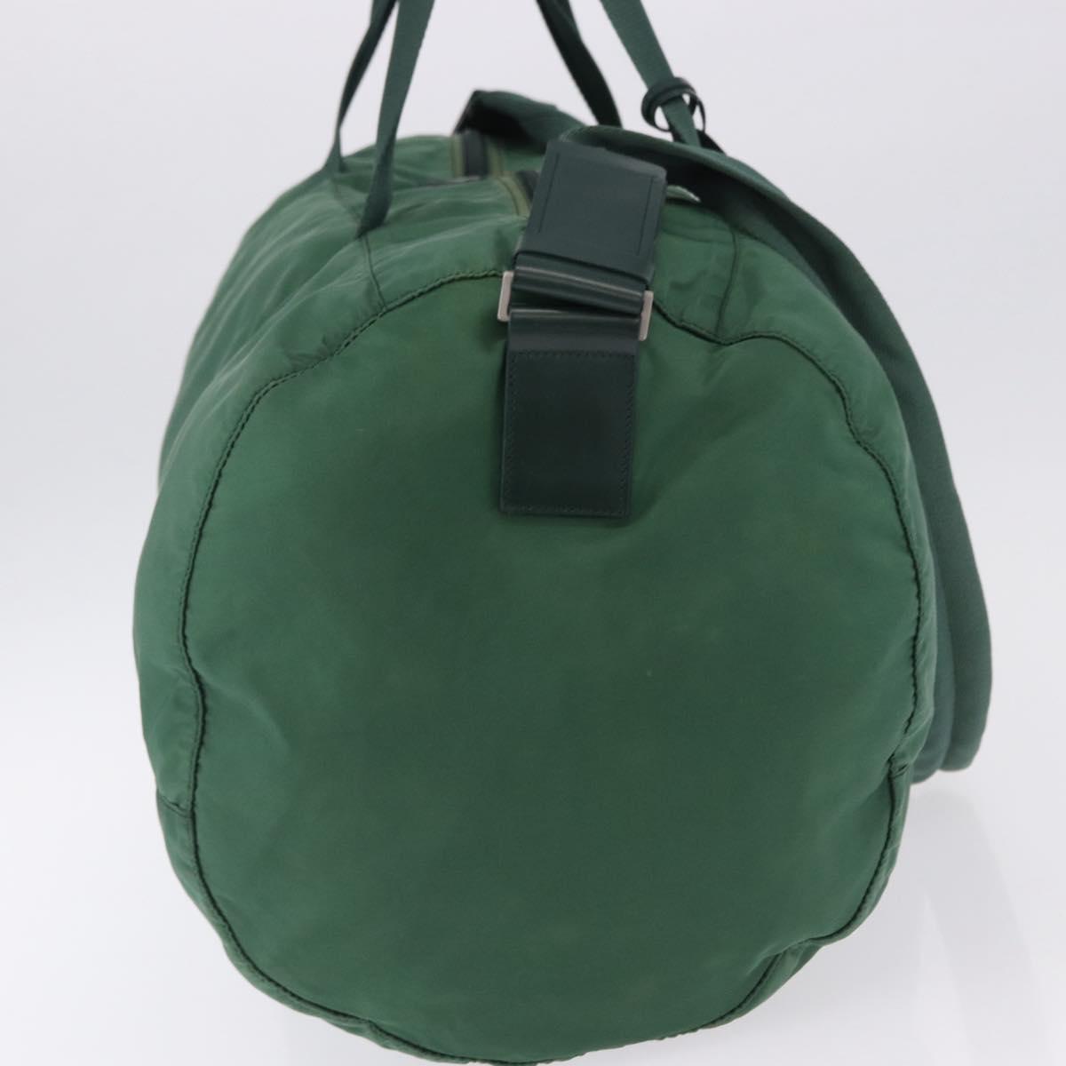 PRADA Boston Bag Nylon 2way Green Silver Auth 194594 - Jerrillo image 5