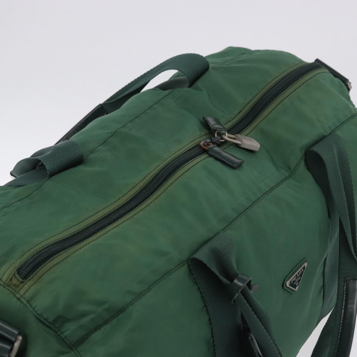 PRADA Boston Bag Nylon 2way Green Silver Auth 194594 - Jerrillo image 6