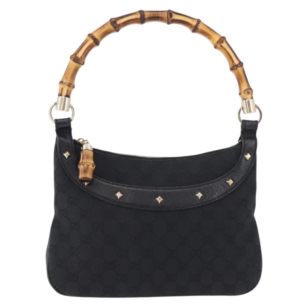 GUCCI Bamboo Shoulder Bag Leather Black Gold 137378 Auth 194670V - Jerrillo image 2