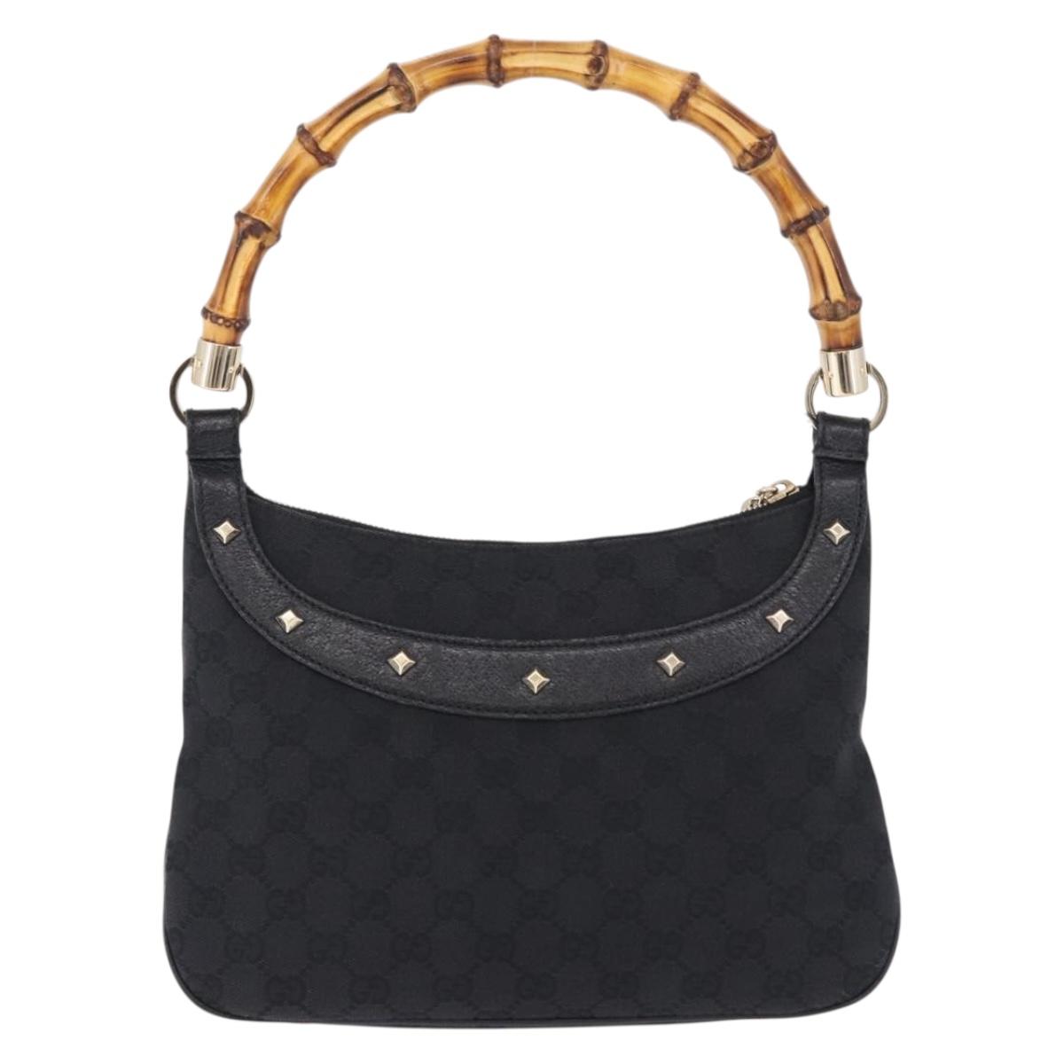 GUCCI Bamboo Shoulder Bag Leather Black Gold 137378 Auth 194670V - Jerrillo image 3