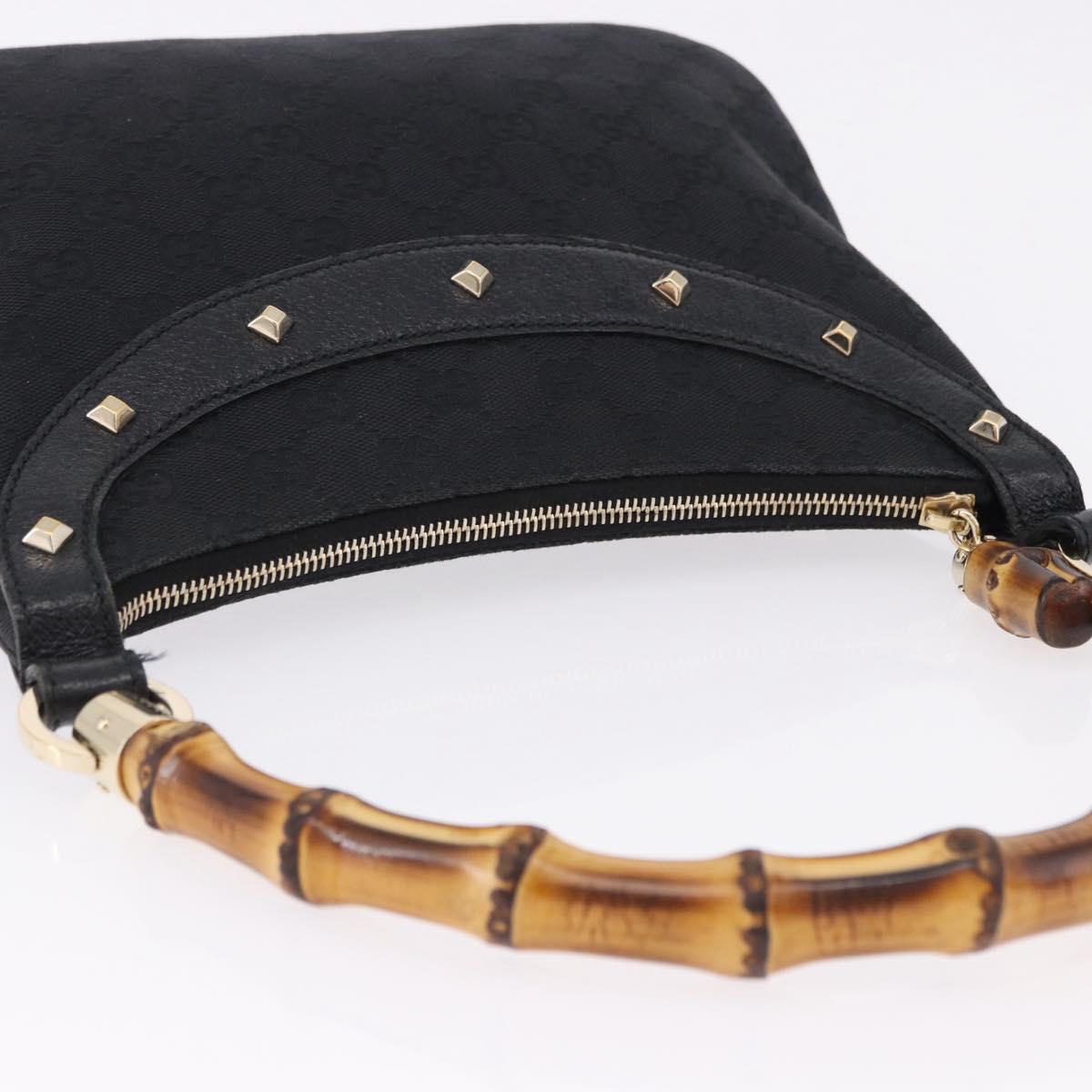 GUCCI Bamboo Shoulder Bag Leather Black Gold 137378 Auth 194670V - Jerrillo image 6
