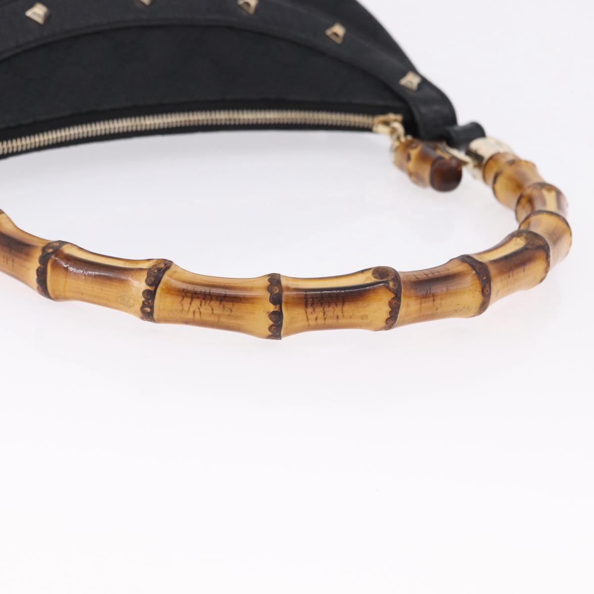 GUCCI Bamboo Shoulder Bag Leather Black Gold 137378 Auth 194670V - Jerrillo image 7