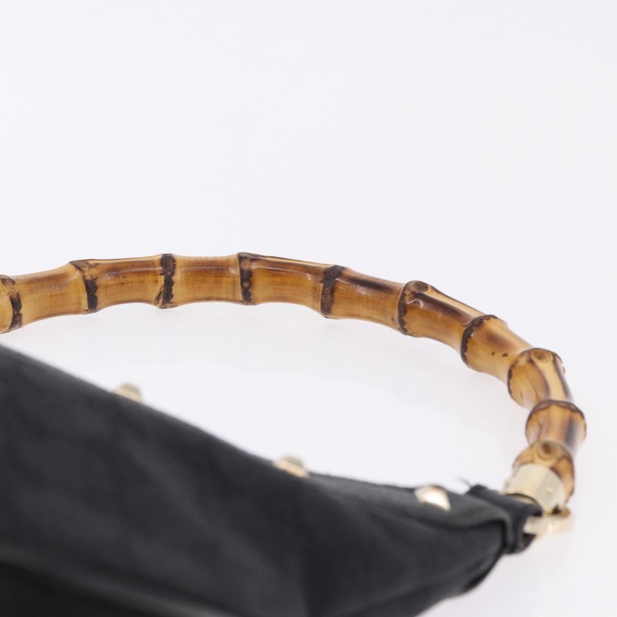 GUCCI Bamboo Shoulder Bag Leather Black Gold 137378 Auth 194670V - Jerrillo image 8