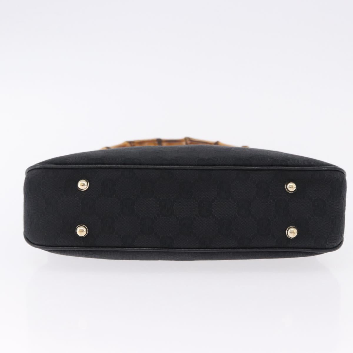 GUCCI Bamboo Shoulder Bag Leather Black Gold 137378 Auth 194670V - Jerrillo image 9