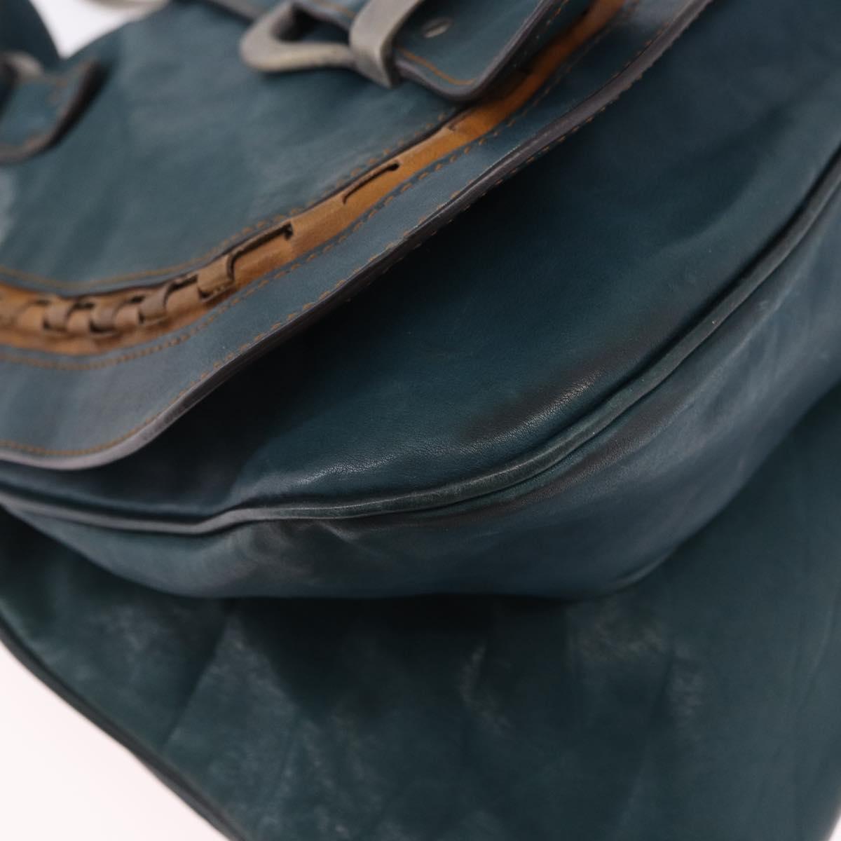 Christian Dior Gaucho Tote Bag Leather Green Silver Auth 194708V - Jerrillo image 10