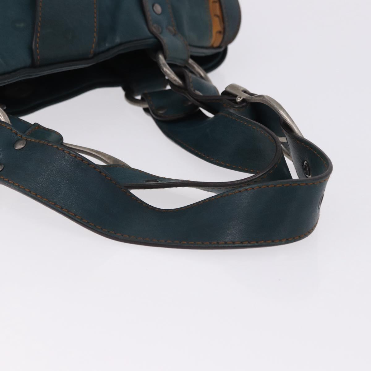 Christian Dior Gaucho Tote Bag Leather Green Silver Auth 194708V - Jerrillo image 7