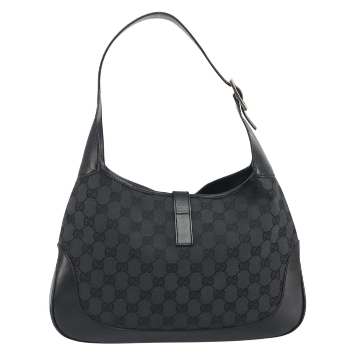 GUCCI GG Canvas Jackie Hand Bag Black Silver 001 3306 Auth 194743V - Jerrillo image 3