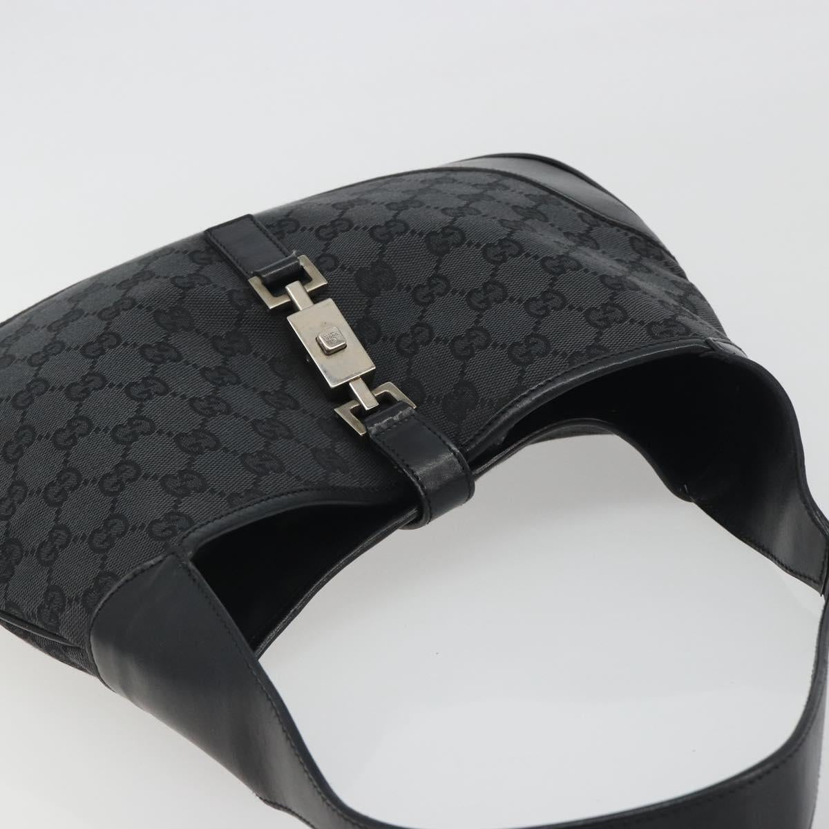 GUCCI GG Canvas Jackie Hand Bag Black Silver 001 3306 Auth 194743V - Jerrillo image 6