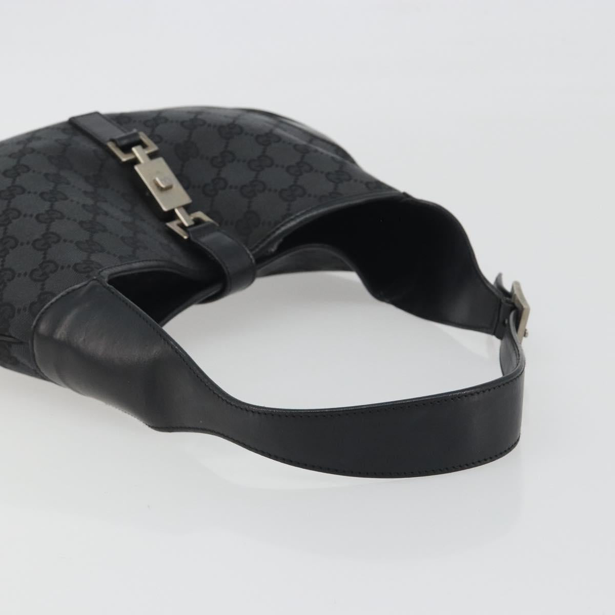 GUCCI GG Canvas Jackie Hand Bag Black Silver 001 3306 Auth 194743V - Jerrillo image 7