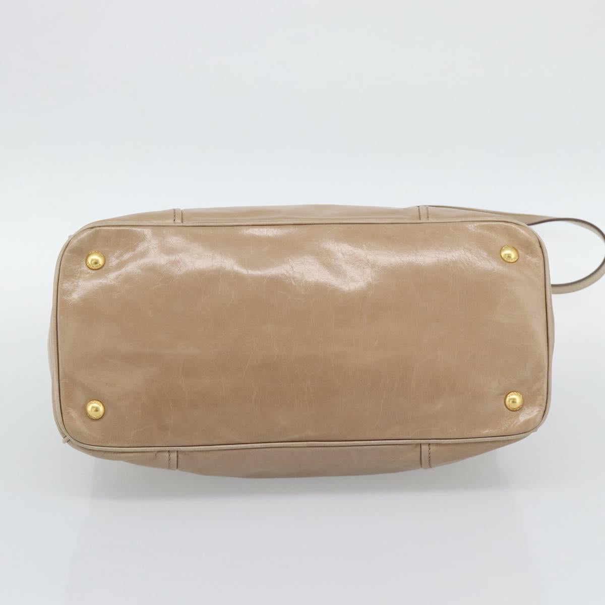 PRADA Hand Bag Leather 2way Beige Gold Auth 194763M - Jerrillo image 5
