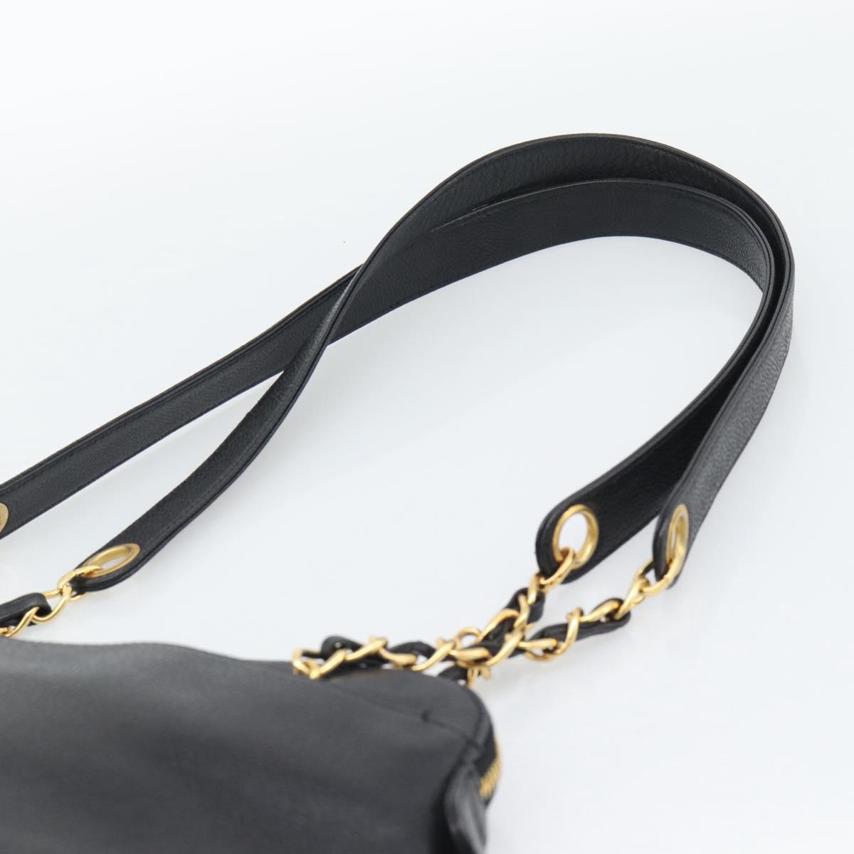 CHANEL Triple Coco Chain Tote Bag Caviar Skin Black Gold CC Auth 194844V - Jerrillo image 8