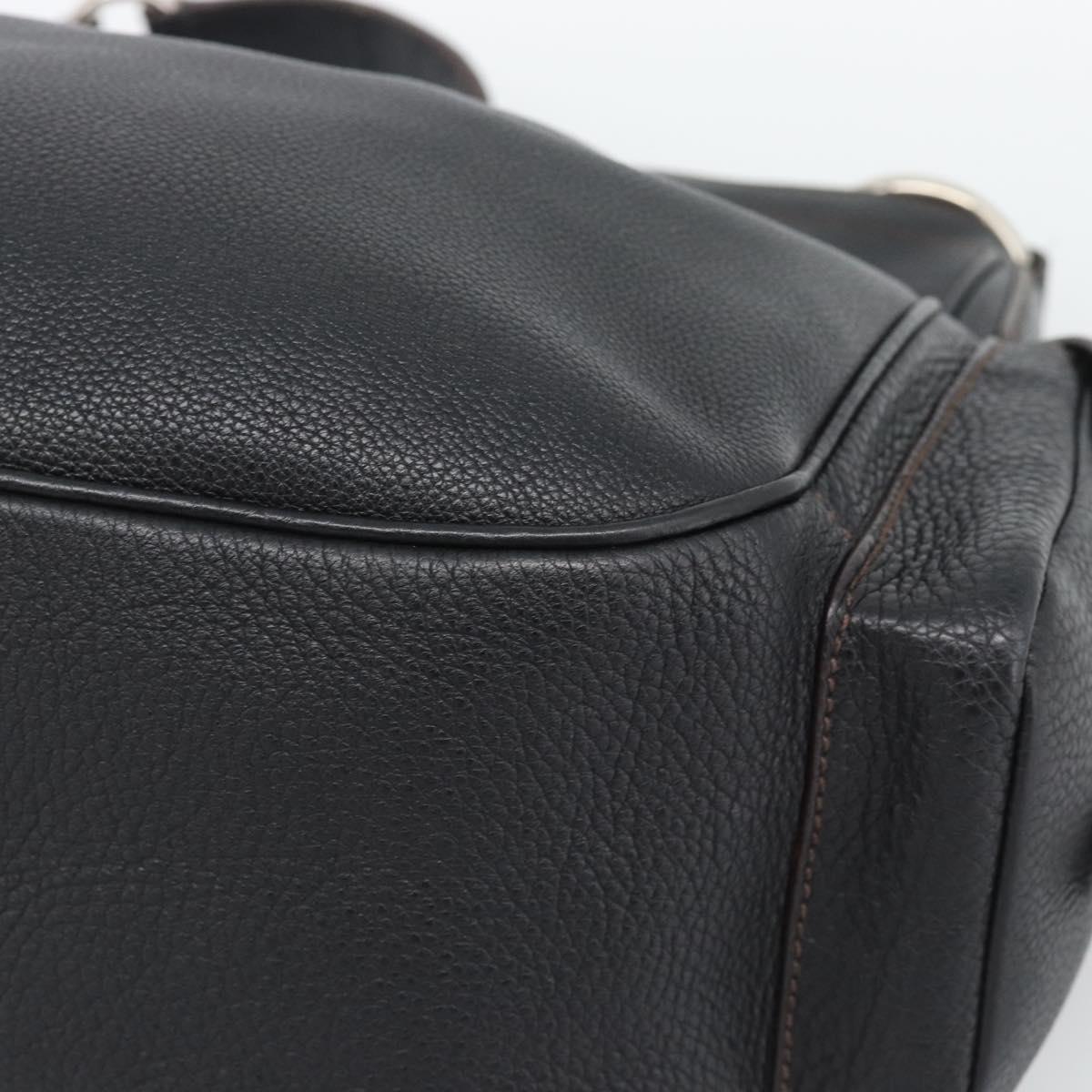 PRADA Shoulder Bag Vittero Dino Leather Black Silver Auth 194853SAV - Jerrillo image 10