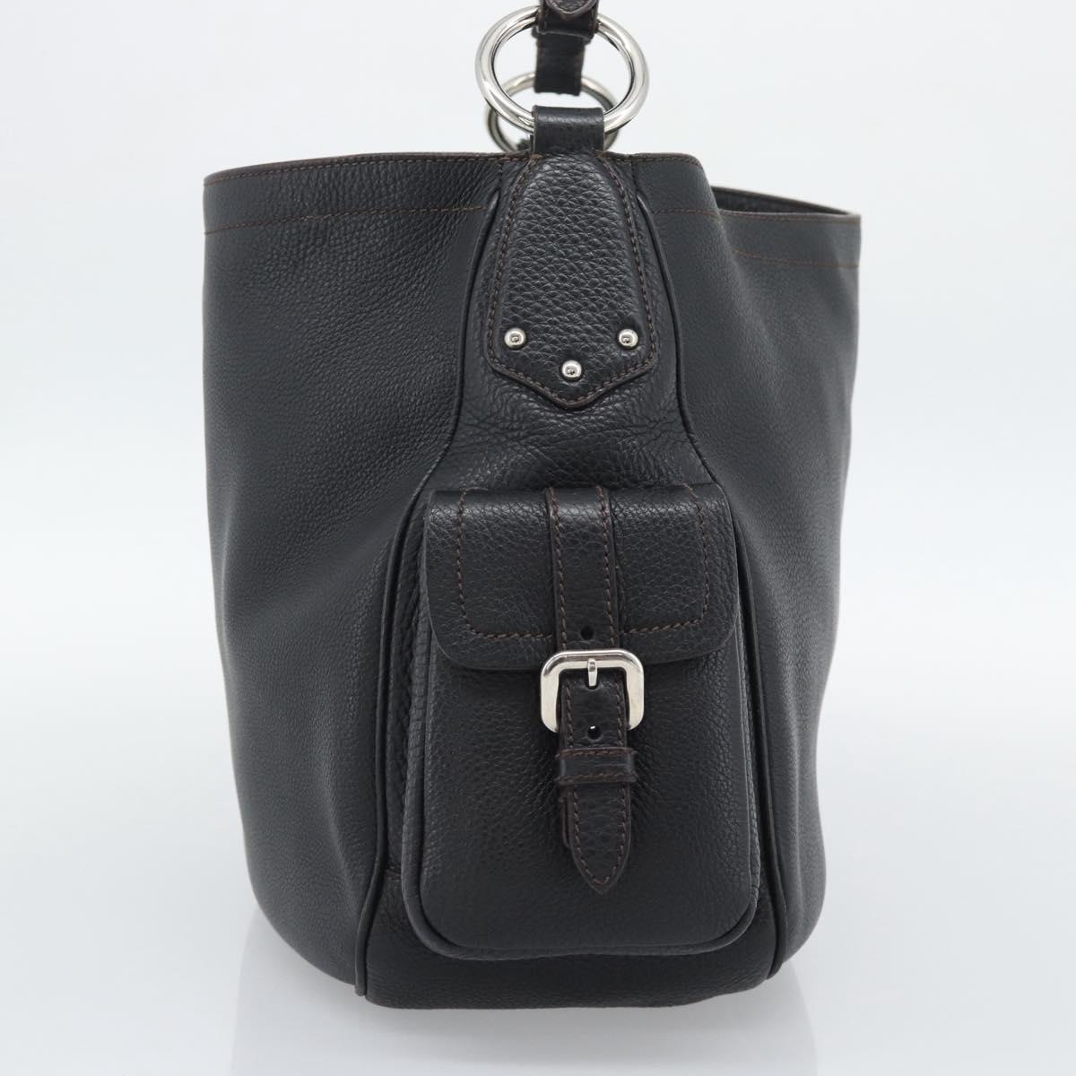 PRADA Shoulder Bag Vittero Dino Leather Black Silver Auth 194853SAV - Jerrillo image 5