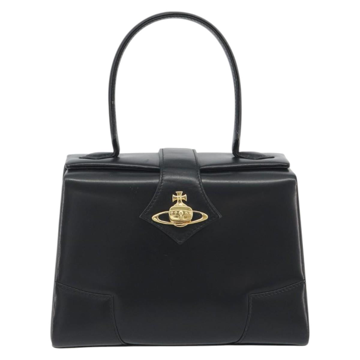 Vivienne Westwood Hand Bag Leather Black Gold Auth 195203A - Jerrillo image 2