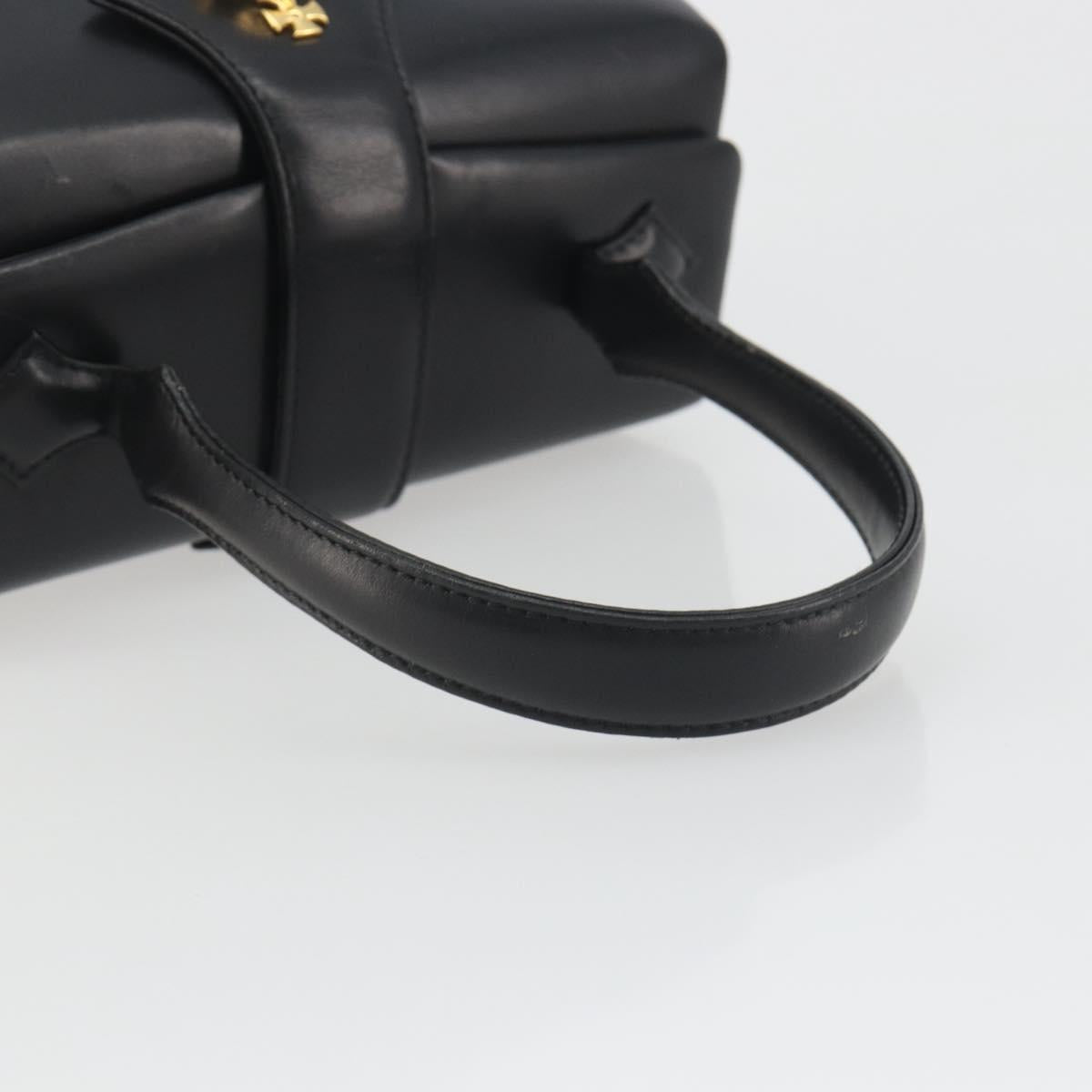 Vivienne Westwood Hand Bag Leather Black Gold Auth 195203A - Jerrillo image 7