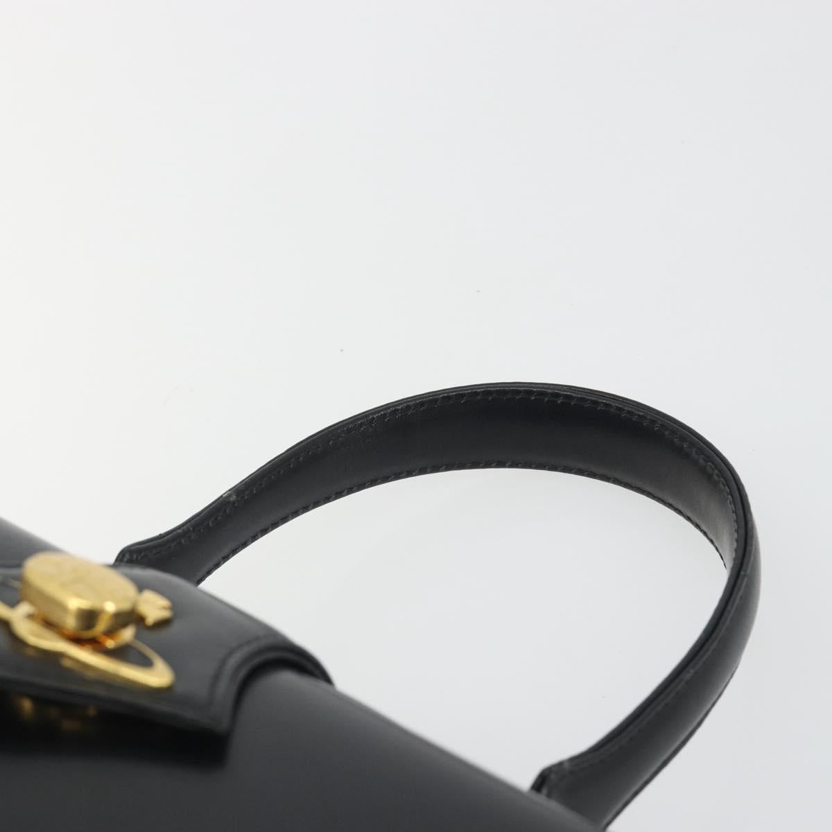 Vivienne Westwood Hand Bag Leather Black Gold Auth 195203A - Jerrillo image 8