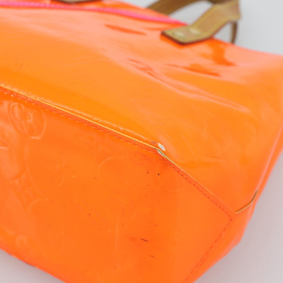 LOUIS VUITTON Monogram Vernis Fluo Reade PM Hand Bag Orange M91905 Auth 195212 - Jerrillo image 9