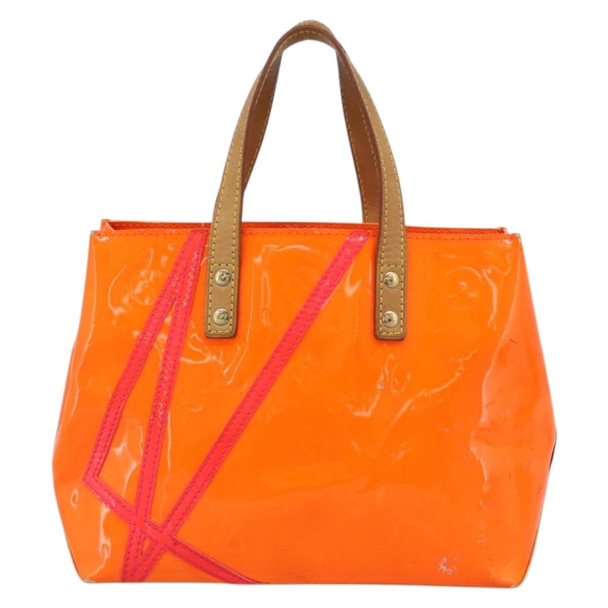 LOUIS VUITTON Monogram Vernis Fluo Reade PM Hand Bag Orange M91905 Auth 195212 - Jerrillo image 2