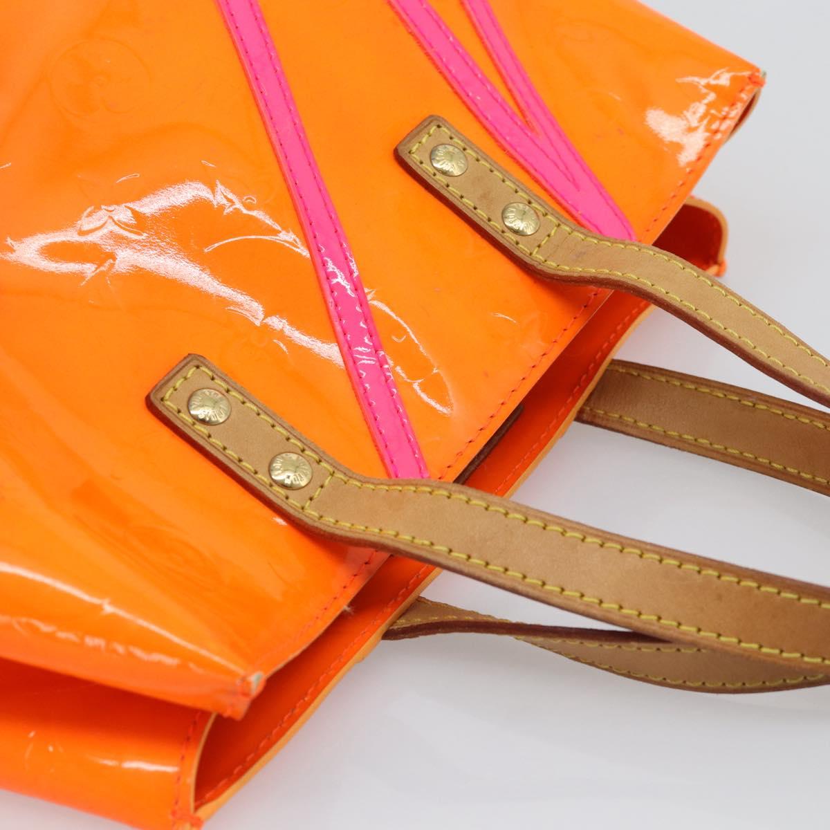 LOUIS VUITTON Monogram Vernis Fluo Reade PM Hand Bag Orange M91905 Auth 195212 - Jerrillo image 6