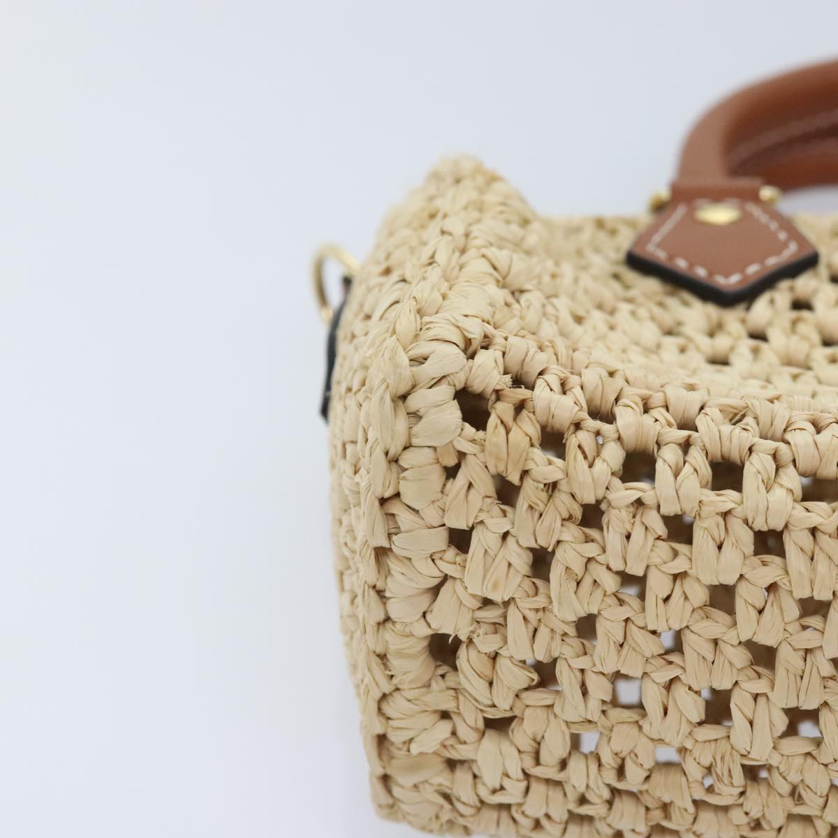 LOUIS VUITTON Nano Speedy Hand Bag Raffia Leather Beige M83525 LV Auth 89904S - Jerrillo image 9