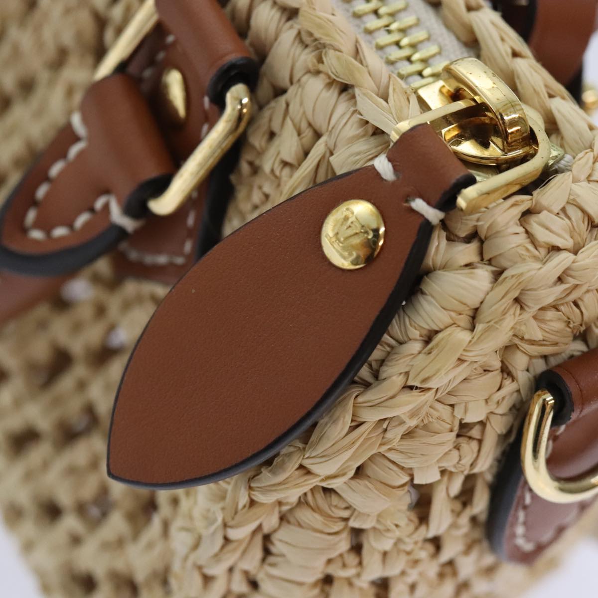 LOUIS VUITTON Nano Speedy Hand Bag Raffia Leather Beige M83525 LV Auth 89904S - Jerrillo image 10