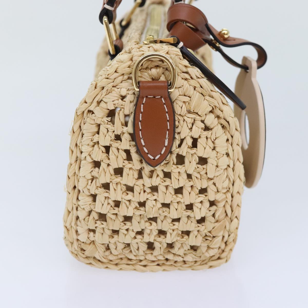 LOUIS VUITTON Nano Speedy Hand Bag Raffia Leather Beige M83525 LV Auth 89904S - Jerrillo image 3
