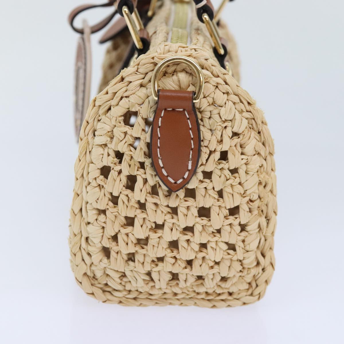 LOUIS VUITTON Nano Speedy Hand Bag Raffia Leather Beige M83525 LV Auth 89904S - Jerrillo image 4