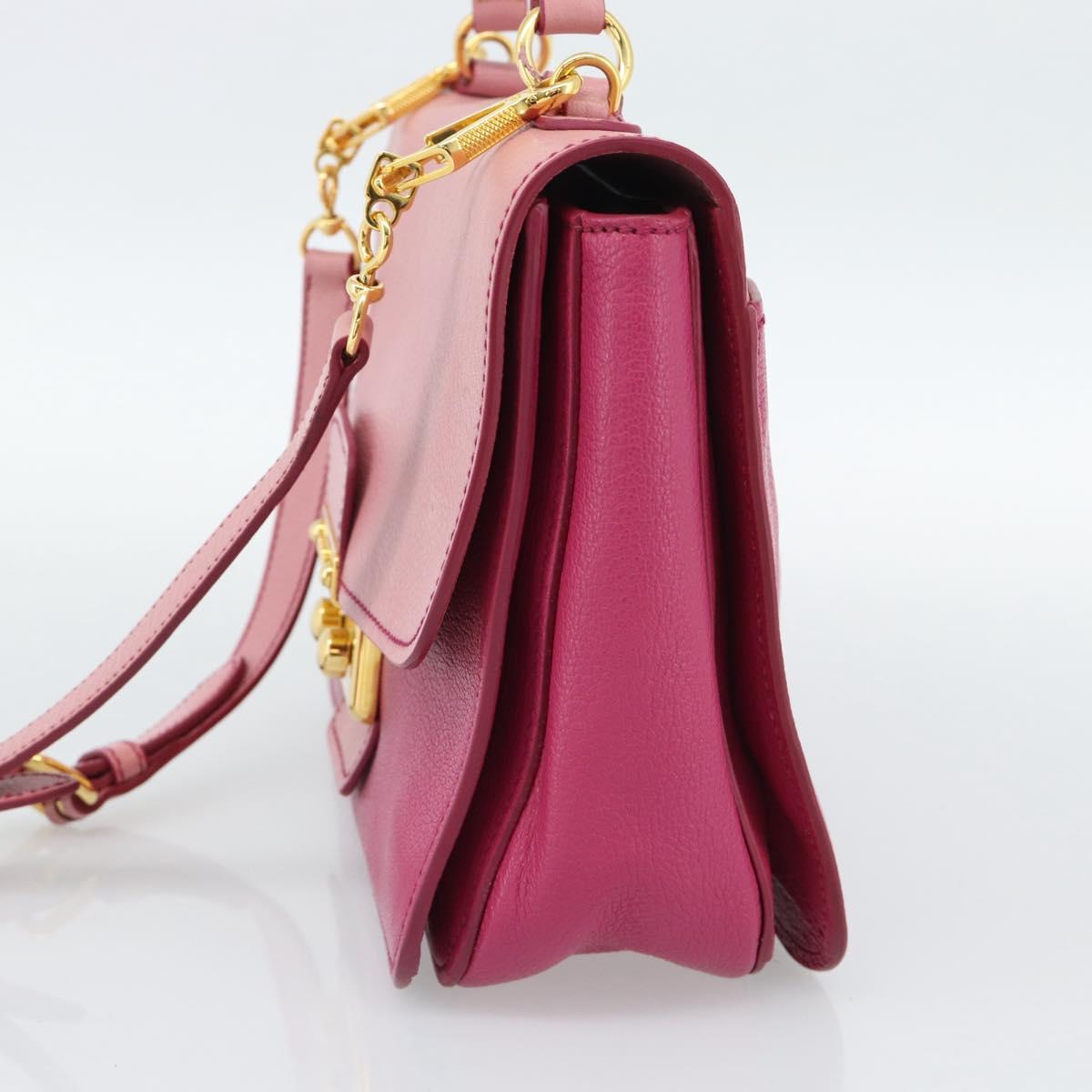 Miu Miu Hand Bag Leather 2way Pink Gold RN0726 Auth am11972V - Jerrillo image 4