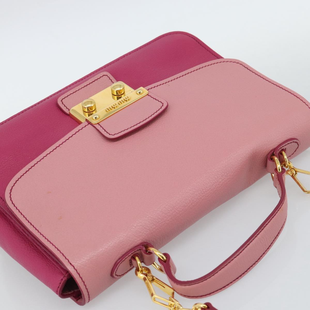 Miu Miu Hand Bag Leather 2way Pink Gold RN0726 Auth am11972V - Jerrillo image 6