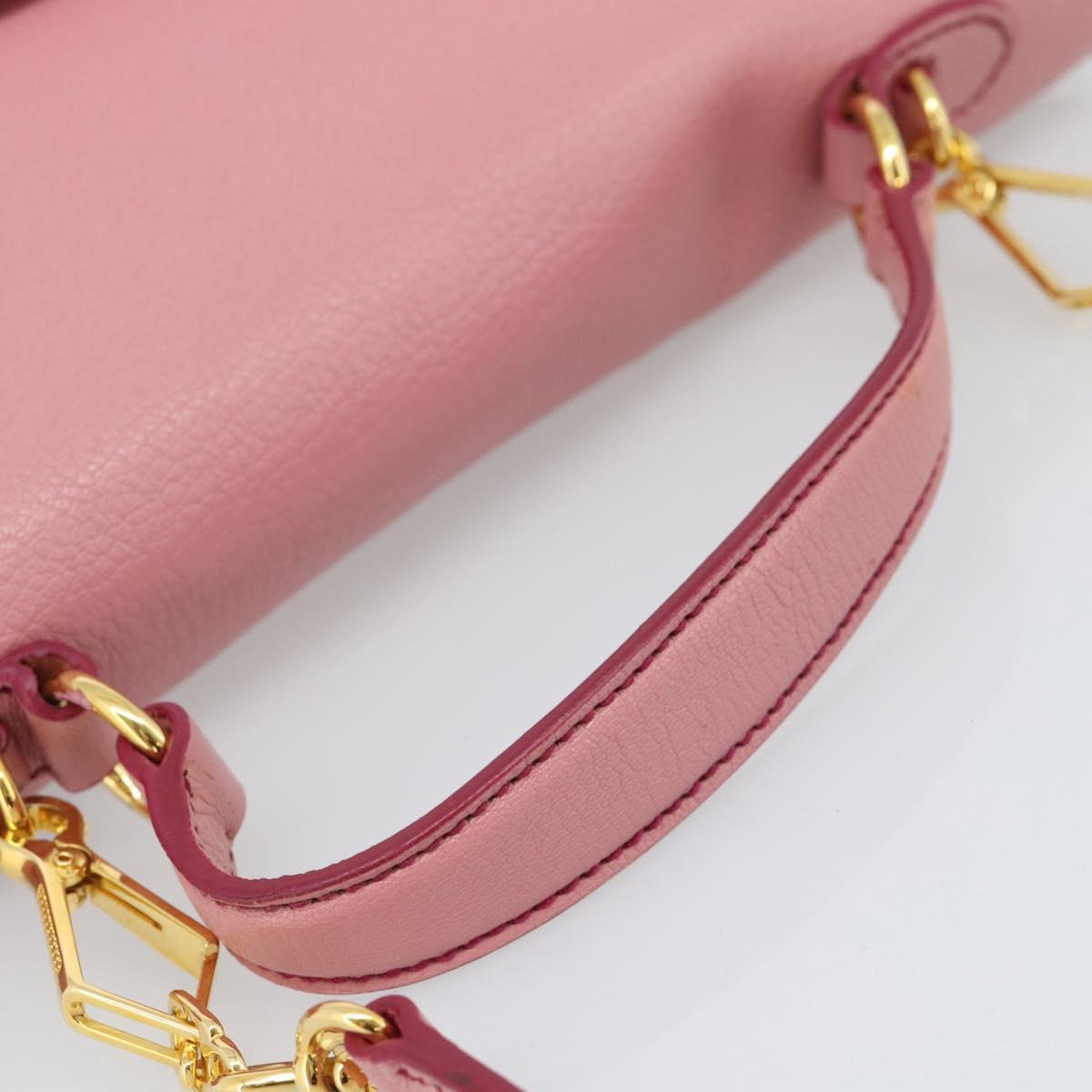 Miu Miu Hand Bag Leather 2way Pink Gold RN0726 Auth am11972V - Jerrillo image 7