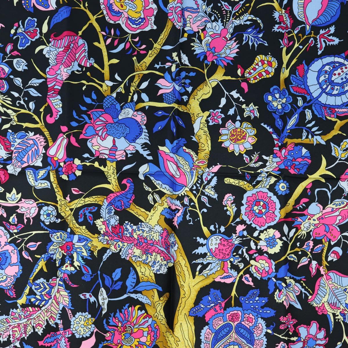 HERMES Carre 90 Scarf "fantaisies indiennes" Silk Red Black Auth am12080M - Jerrillo image 6