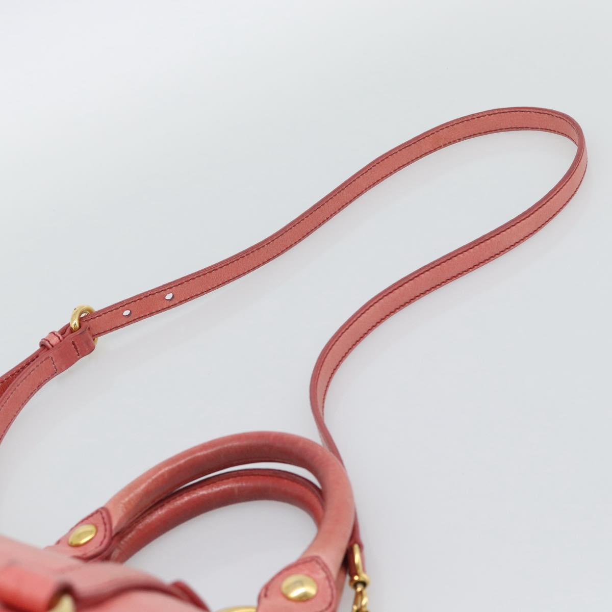 Miu Miu Hand Bag Leather 2way Pink Gold Auth am12098V - Jerrillo image 10